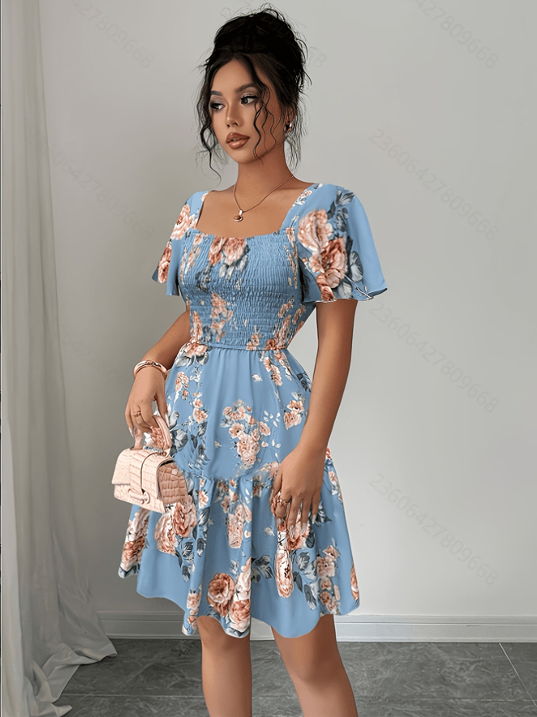 Lorraine | Floral Waist Tie Summer Dress