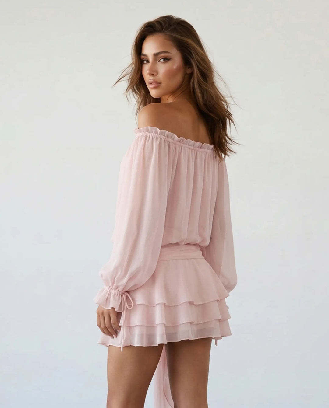 Camryn | Off-Shoulder Balloon Sleeve Mini Dress