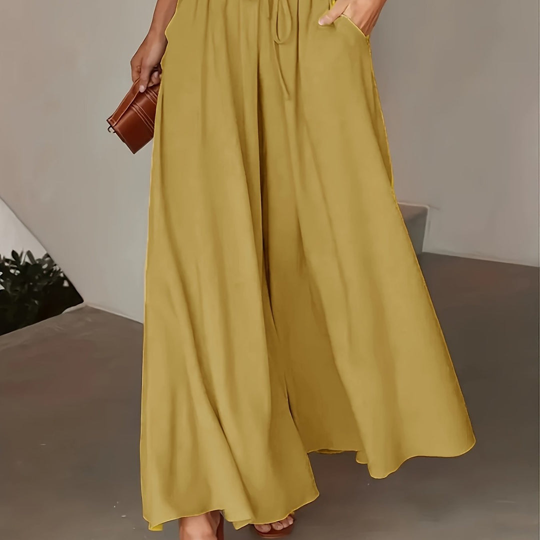 Riley | High Waist Drawstring Wide Leg Pants