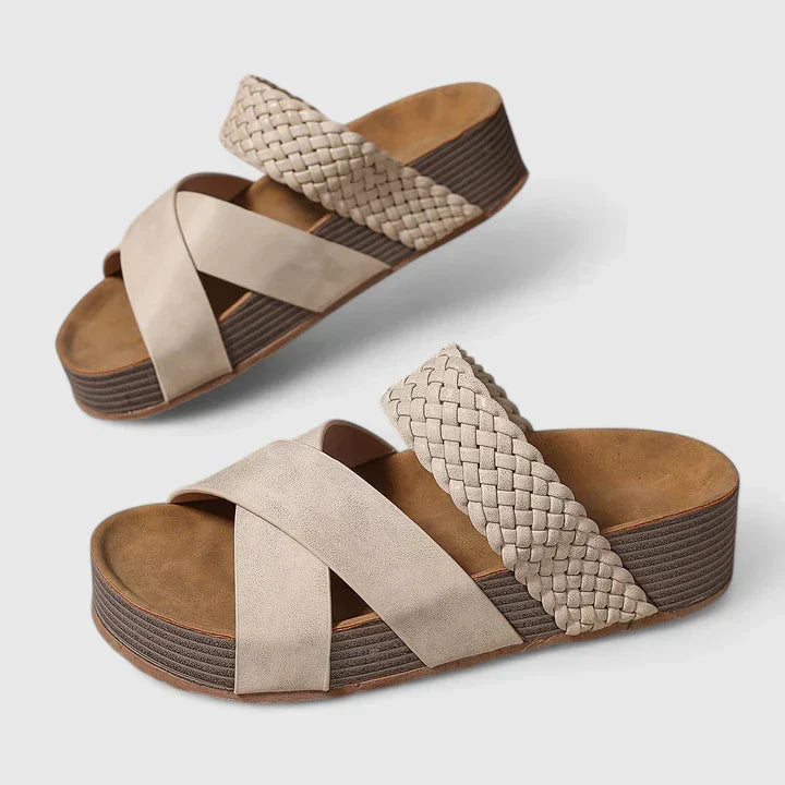 Delaney | Braided Cross Sandals