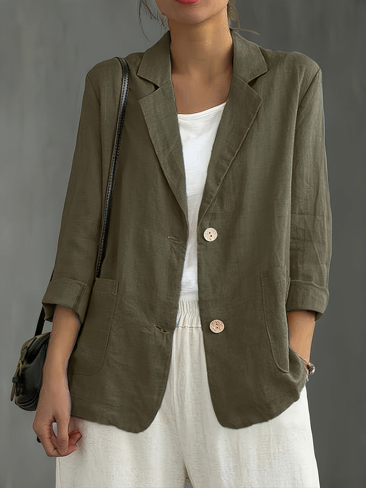 Lauren | Two Button Cotton Blazer