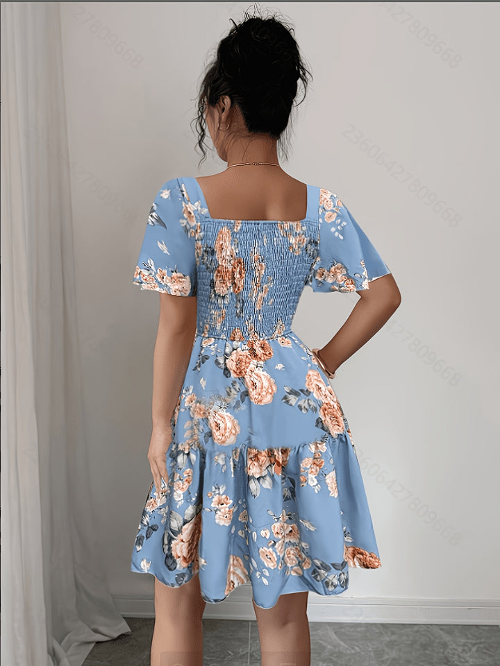 Lorraine | Floral Waist Tie Summer Dress
