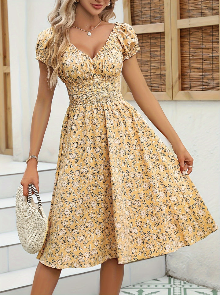 Marissa | Bohemian Pleated Midi Dress