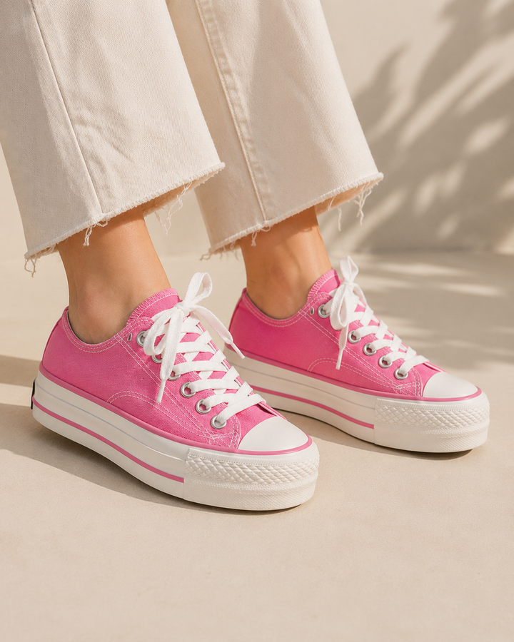 Everly | Orthopedic Platform Canvas Sneakers
