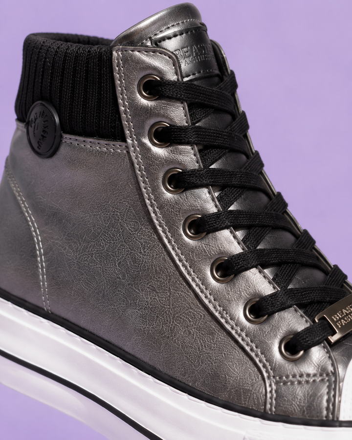 Kinsley | Metallic High Top Platform Sneakers