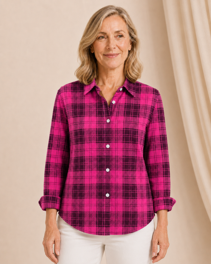 Delilah | Berry Plaid Shirt