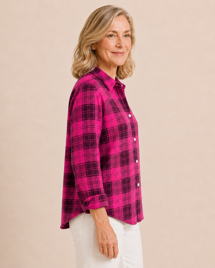 Delilah | Berry Plaid Shirt