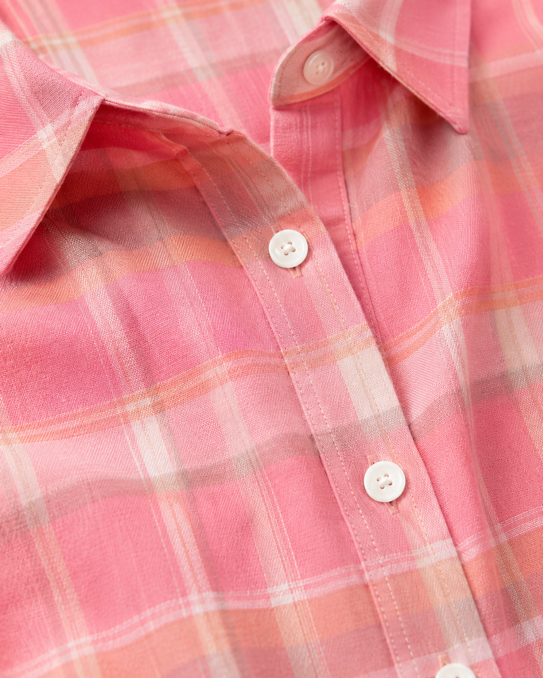 Tatum | Coral Plaid Shirt