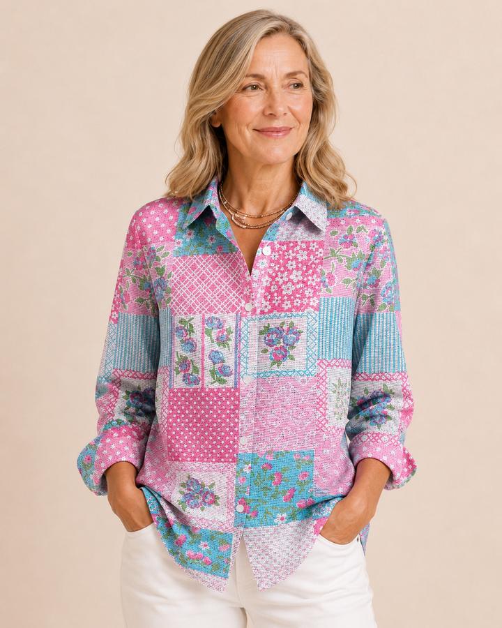 Sage | Floral Patchwork Shirt