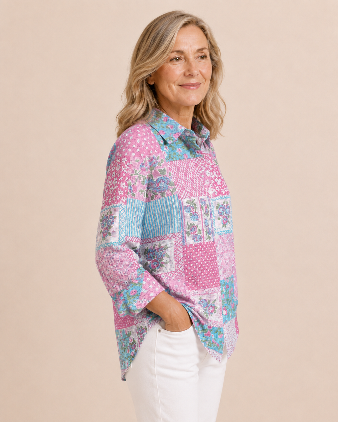 Sage | Floral Patchwork Shirt