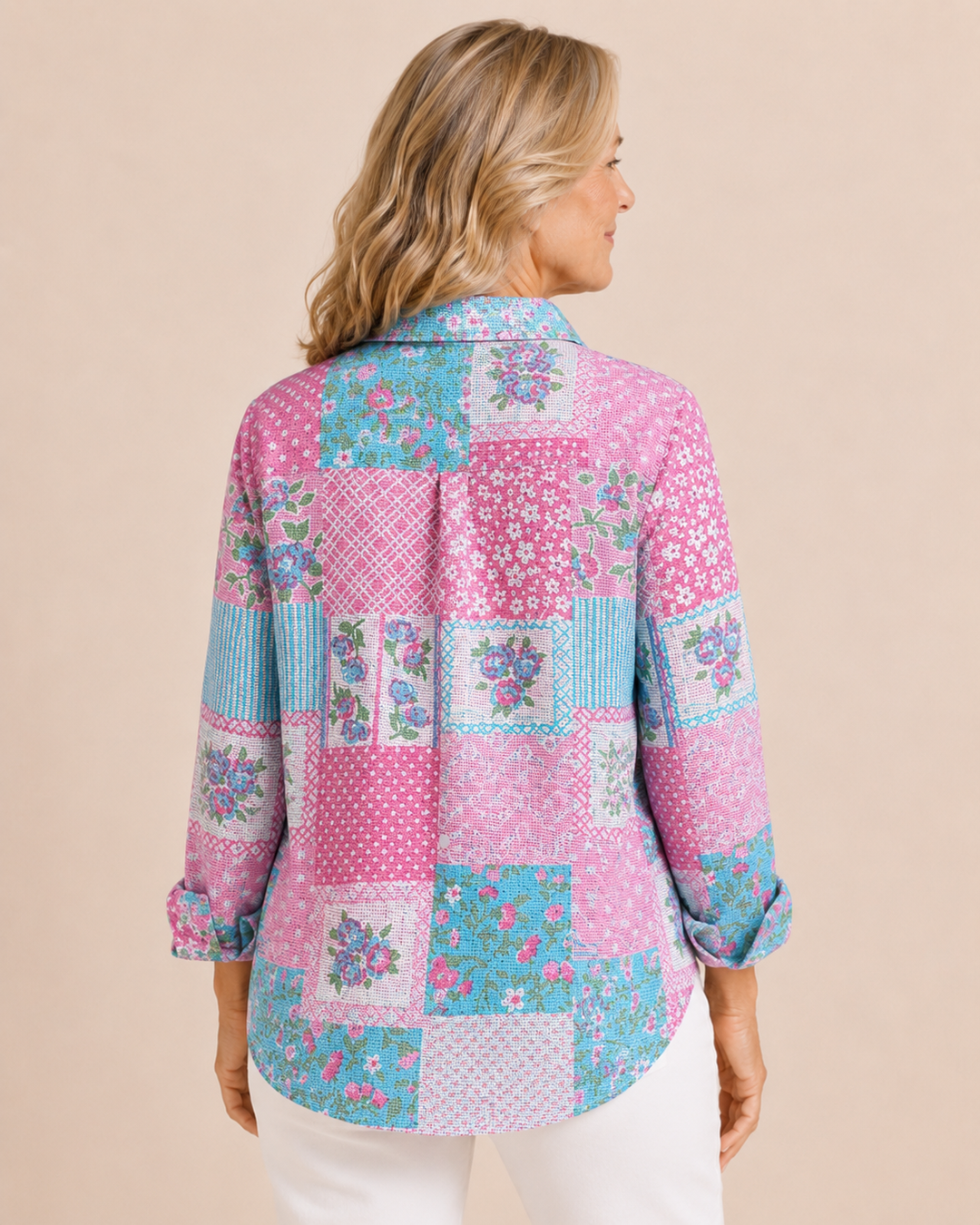 Sage | Floral Patchwork Shirt