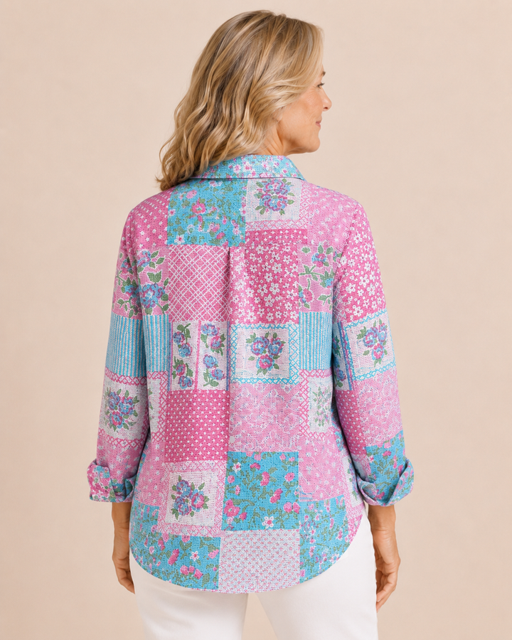 Sage | Floral Patchwork Shirt