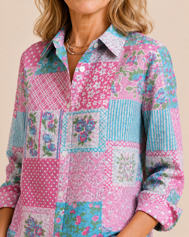 Sage | Floral Patchwork Shirt