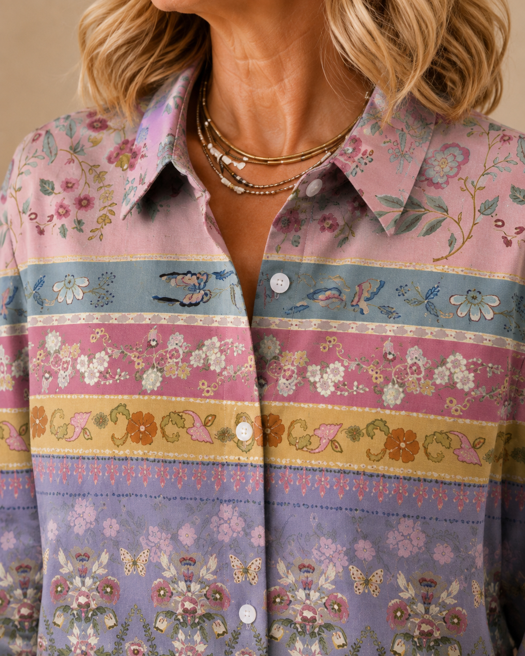 Wren | Vintage Floral Stripe Shirt