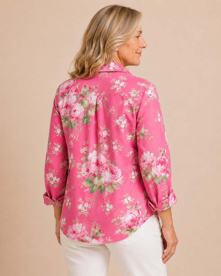 Sabrina | Rose Print Shirt