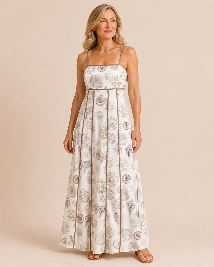Seashell Print Maxi Dress