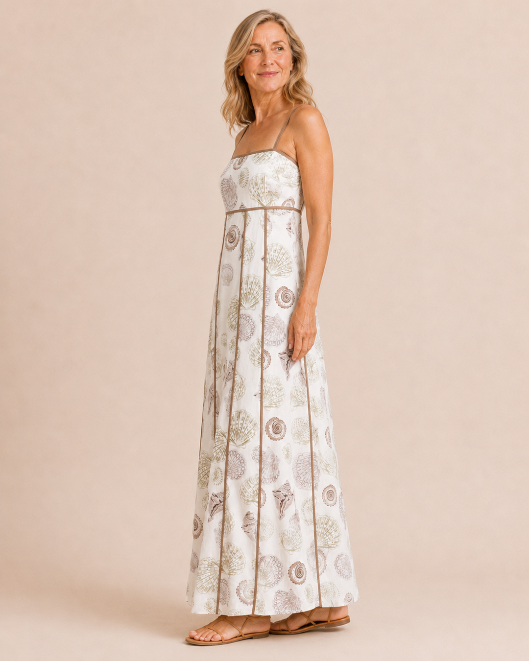 Seashell Print Maxi Dress