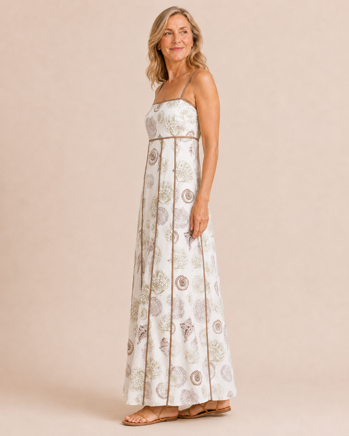 Seashell Print Maxi Dress