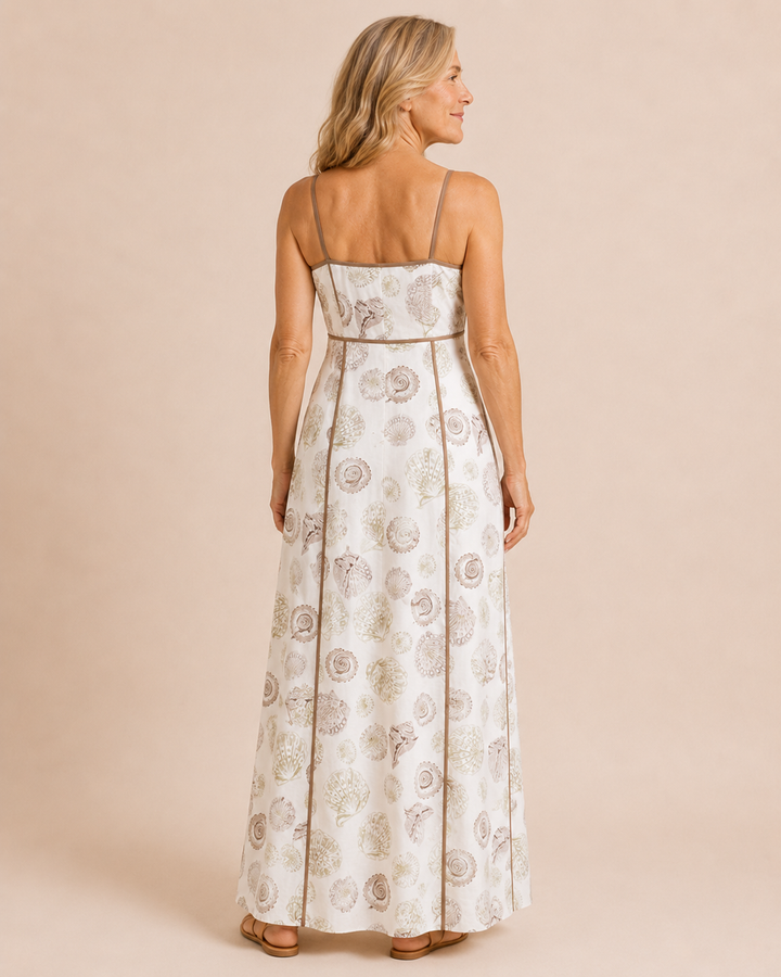 Seashell Print Maxi Dress