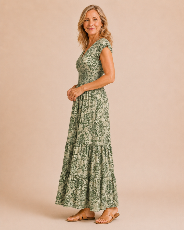 Wendy | Patchwork Print Maxi Dress