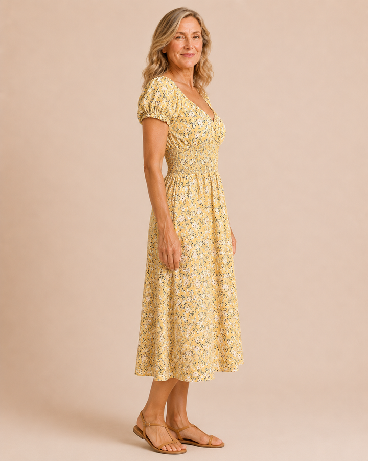Marissa | Bohemian Pleated Midi Dress