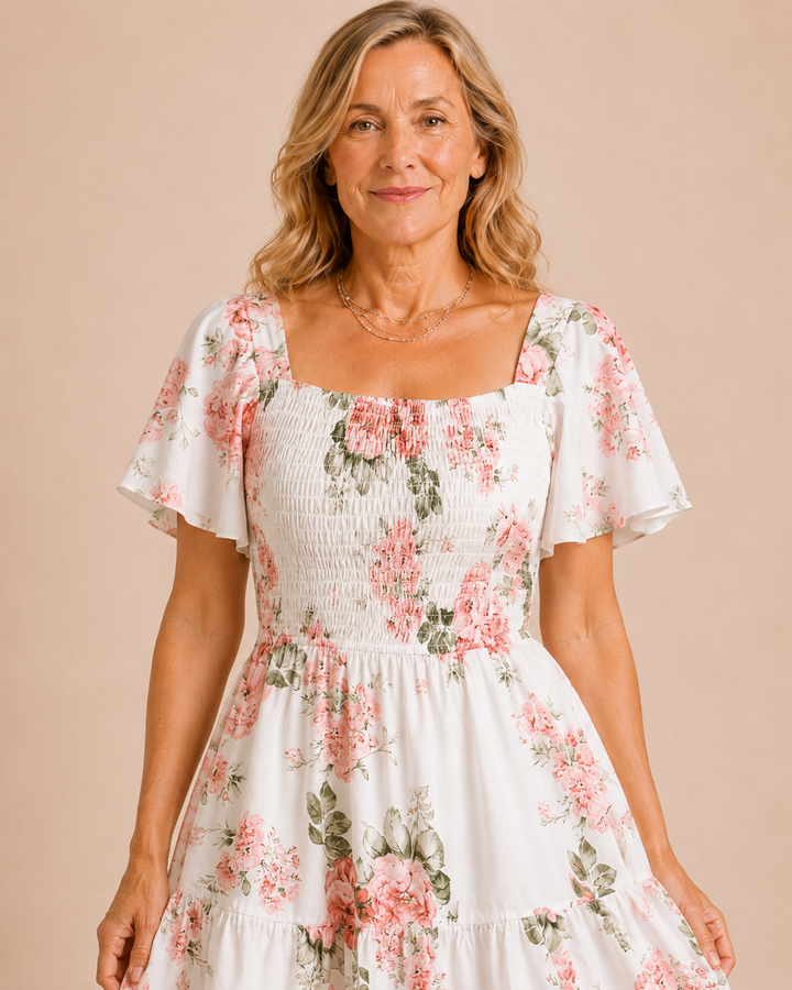 Lorraine | Floral Waist Tie Summer Dress