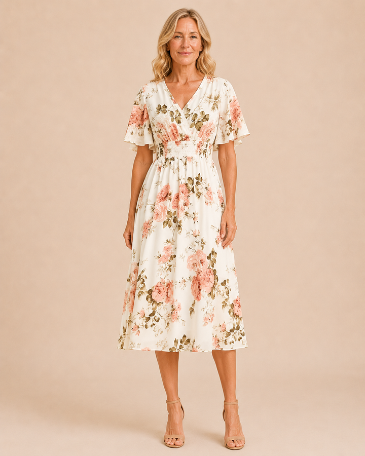 Cheryl | Printed Wrap Midi Dress