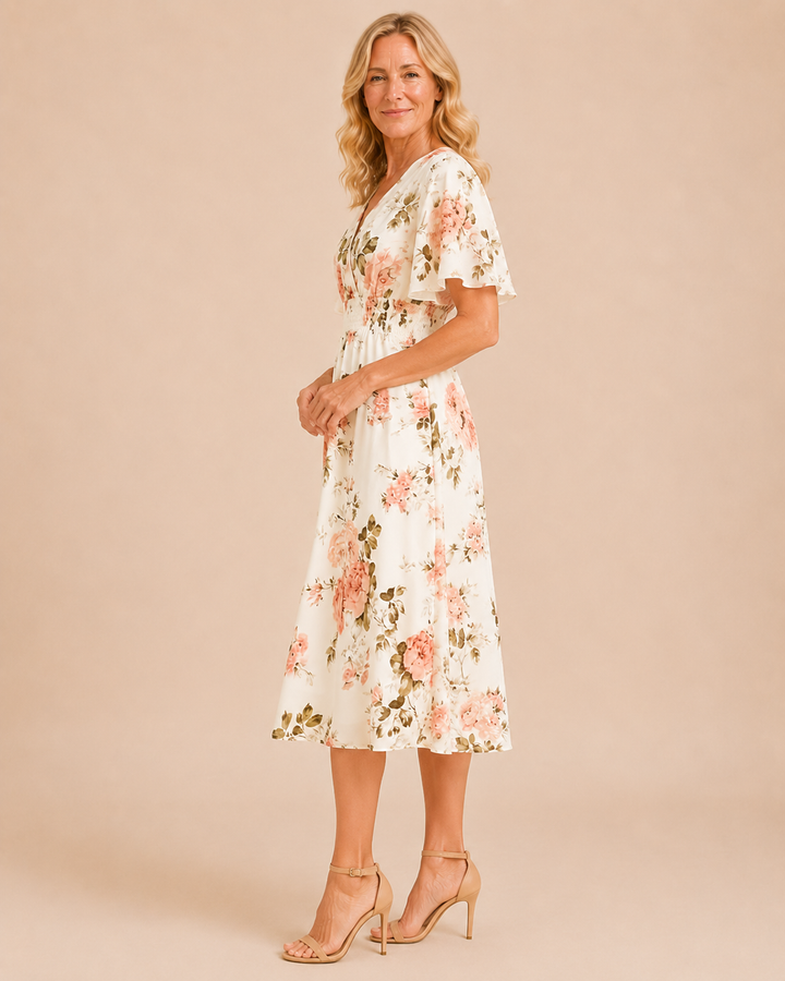 Cheryl | Printed Wrap Midi Dress