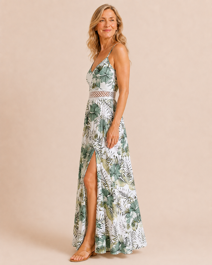 Kimberly | Floral Strappy Split Dress