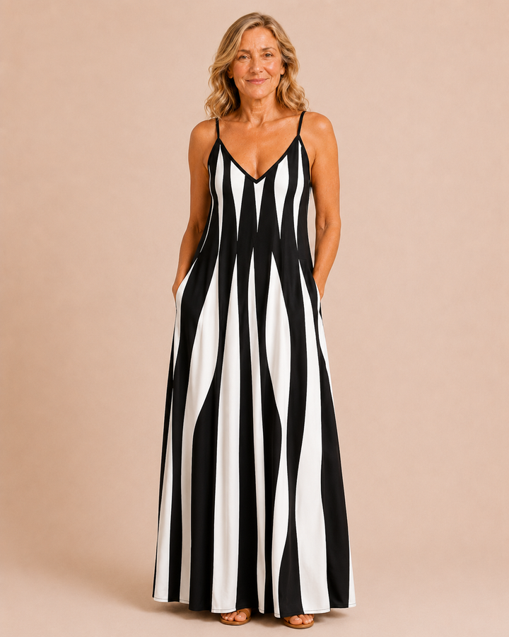 Callie | Printed V-Neck Strap Dress