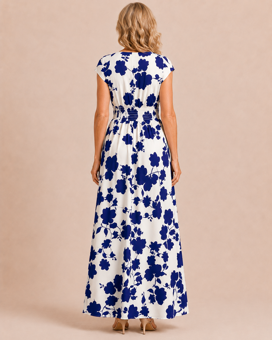 Carly | Floral V-Neck A-Line Maxi Dress