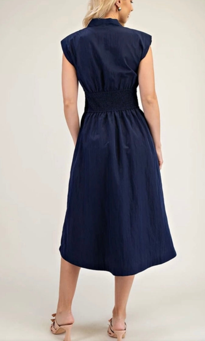 Adeline | Zip Front Midi Dress
