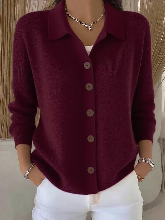 Maribel | Button-Up Knit Cardigan with Collar