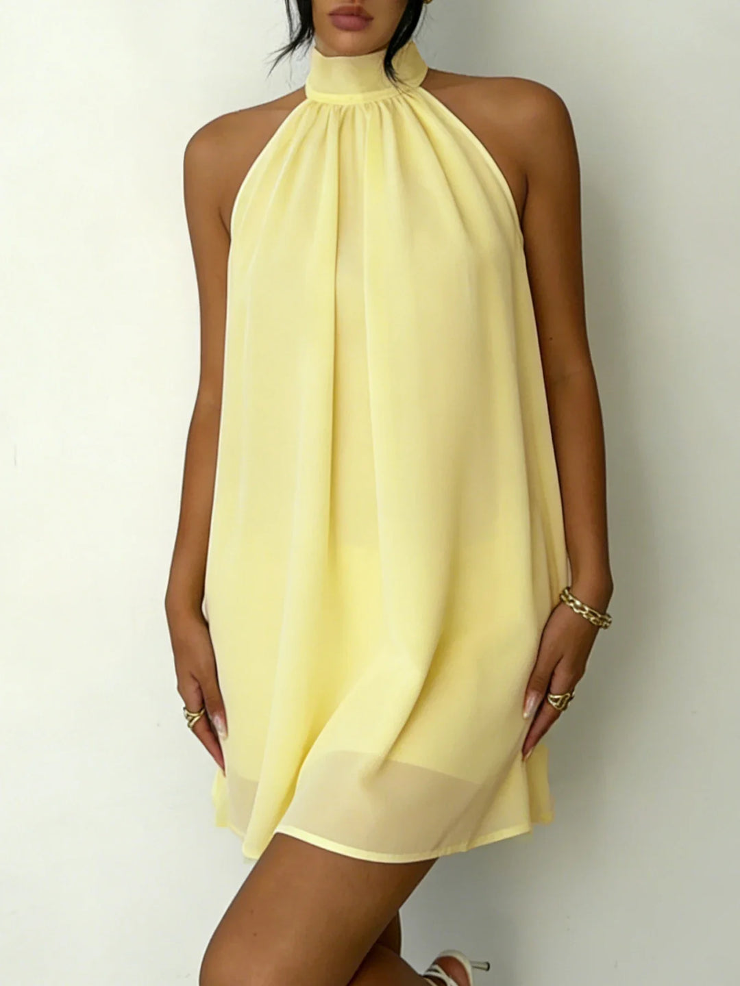 Piper | Chiffon Bow Halter Dress