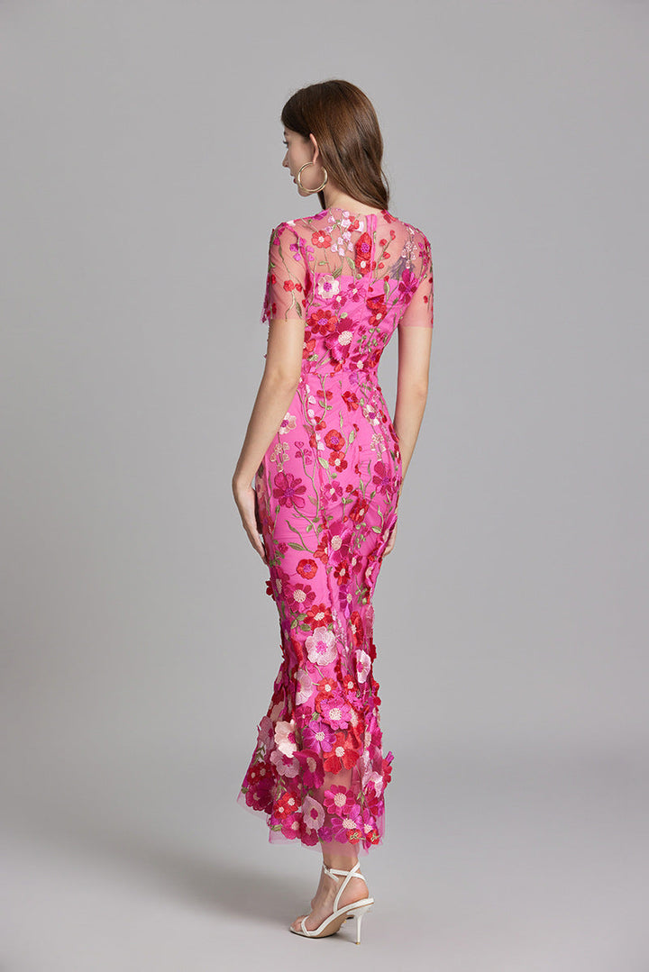 Primrose | Women's Romantic Floral Appliqué Mermaid Evening Gown