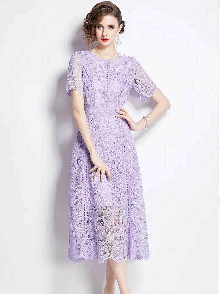 Marlene | Vintage Lace Cutwork Midi Dress