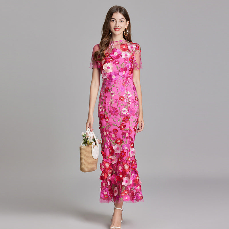 Primrose | Women's Romantic Floral Appliqué Mermaid Evening Gown