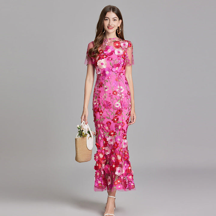Primrose | Women's Romantic Floral Appliqué Mermaid Evening Gown