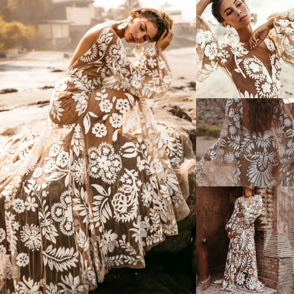 Paige | Floral Flared Sleeve Maxi Dress