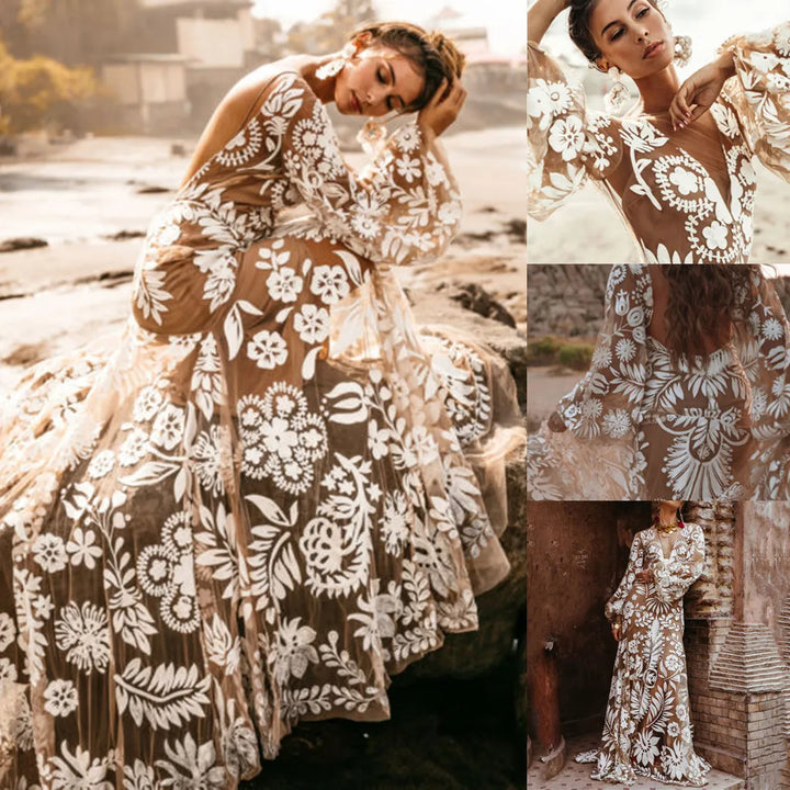 Paige | Floral Flared Sleeve Maxi Dress