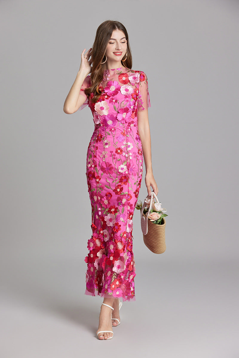 Primrose | Women's Romantic Floral Appliqué Mermaid Evening Gown