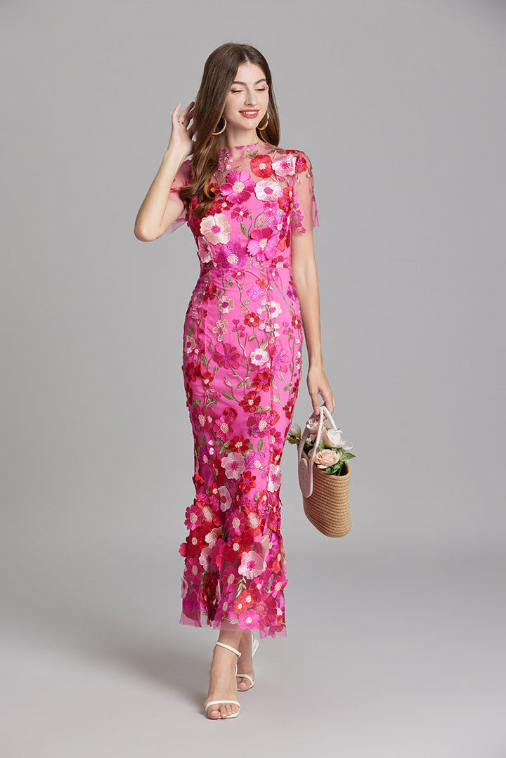Primrose | Women's Romantic Floral Appliqué Mermaid Evening Gown