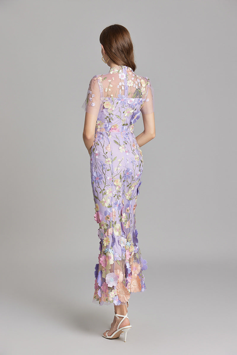Primrose | Women's Romantic Floral Appliqué Mermaid Evening Gown