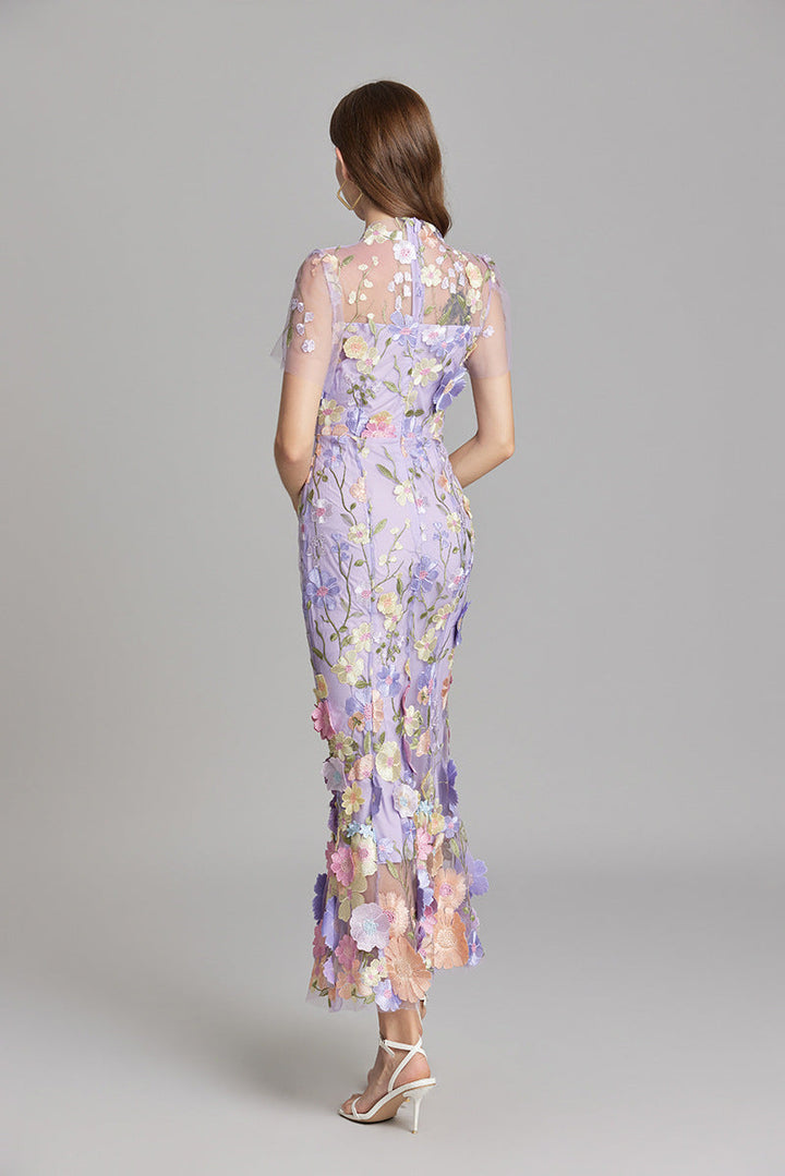 Primrose | Women's Romantic Floral Appliqué Mermaid Evening Gown