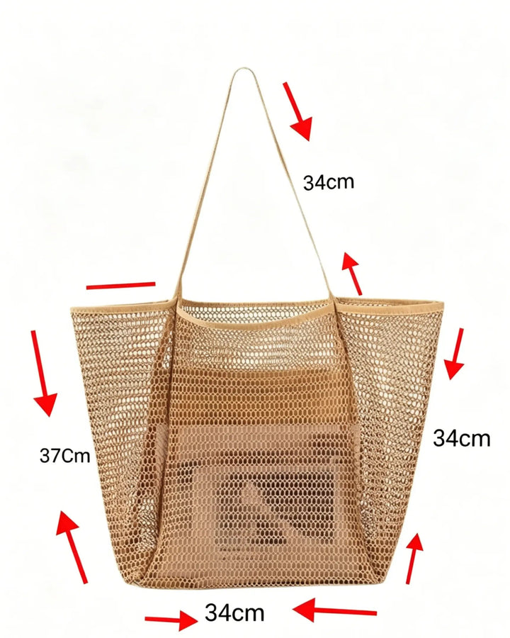 Boho Large Capacity Mesh Beach Tote Bag