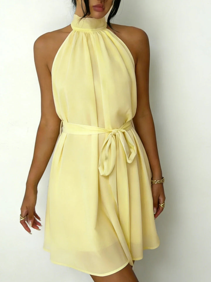 Piper | Chiffon Bow Halter Dress