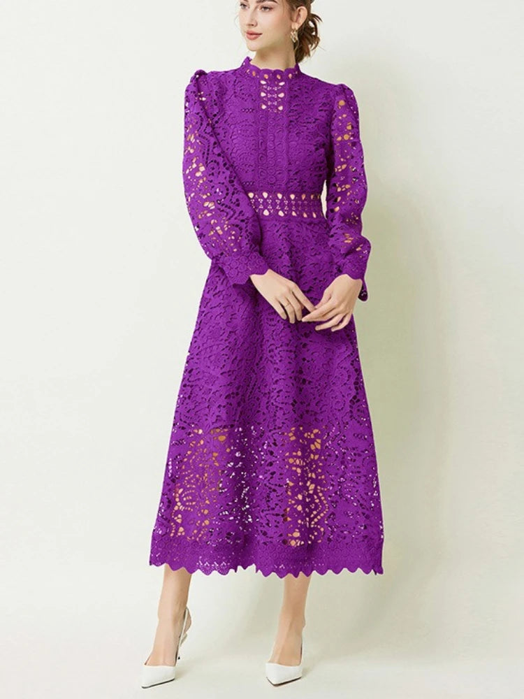 Marlene | Vintage Lace Cutwork Midi Dress
