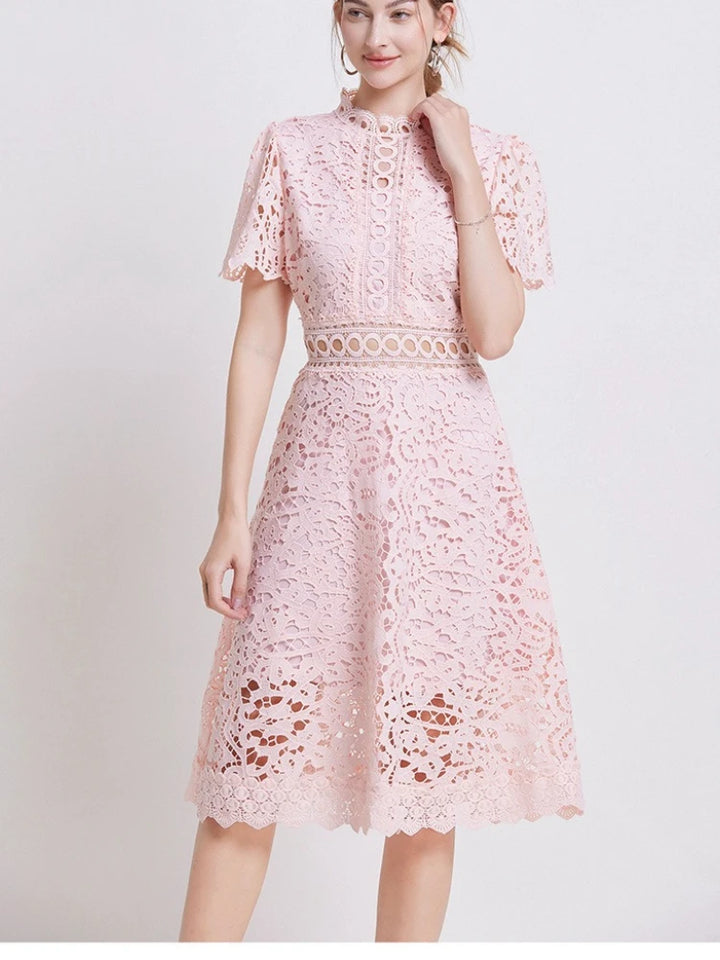 Marlene | Vintage Lace Cutwork Midi Dress