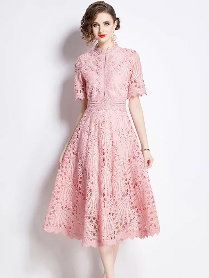 Marlene | Vintage Lace Cutwork Midi Dress