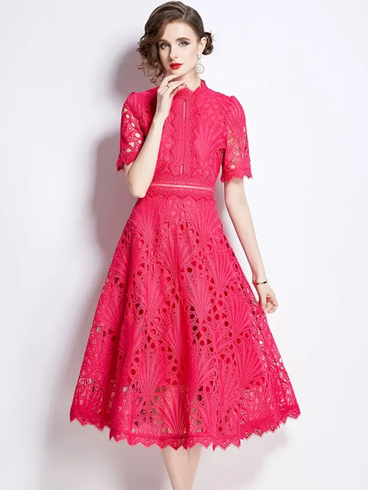 Marlene | Vintage Lace Cutwork Midi Dress